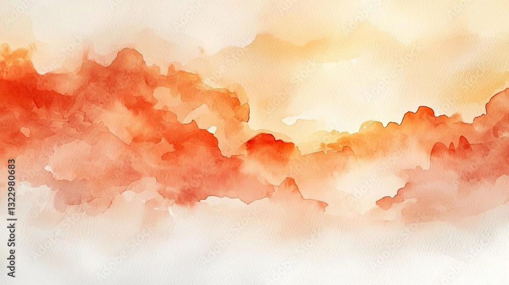 Poster digital watercolor painting abstract background concept. elegant watercolor background with soft red