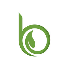 b nature logo vector icon illustration design. nature combined with letter b illustration
