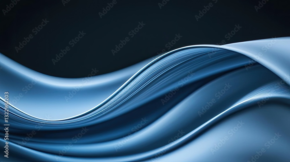 Poster minimalist graphic design abstract background idea. abstract flowing waves in blue tones create a sm