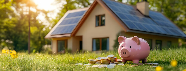 Piggy bank, solar home savings