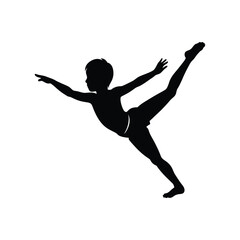 the boy is gymnastics silhouette art