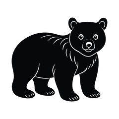 cute baby bear silhouette art