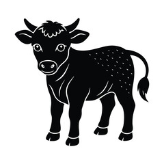 cute baby bull silhouette art