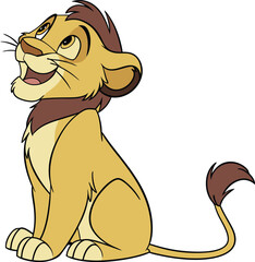 lion sitting isolated on white background