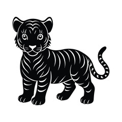 cute baby tiger silhouette art