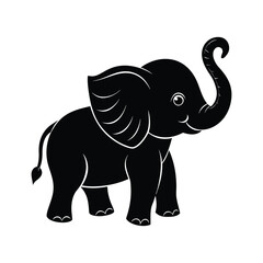 cute baby elephant silhouette art