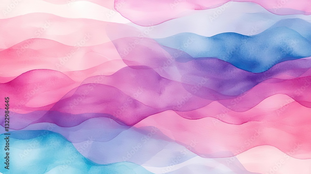 Aufkleber digital watercolor painting abstract background concept. colorful abstract waves in soft hues create