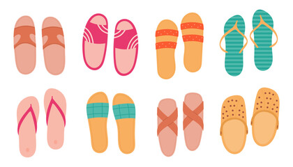 Colorful flip flops summer collection