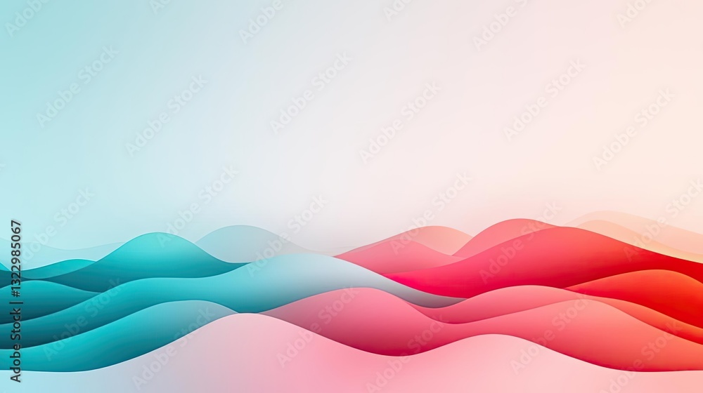 Poster abstract landscape background idea. abstract waves in vibrant colors create a stunning visual backgr