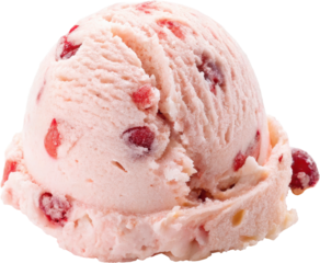 Scoop of Cherry Ice Cream with Smooth and Creamy Texture Captured in Photograph