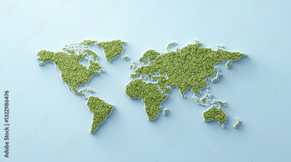 Aufkleber flat vector world maps: a 3d vector world map with a globe effect, offering a dynamic and interactiv
