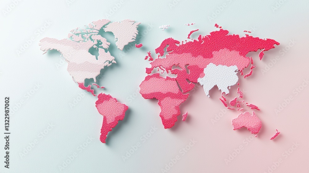 Aufkleber world maps with heat maps gradients: a world map with a heat map overlay showing temperature variati