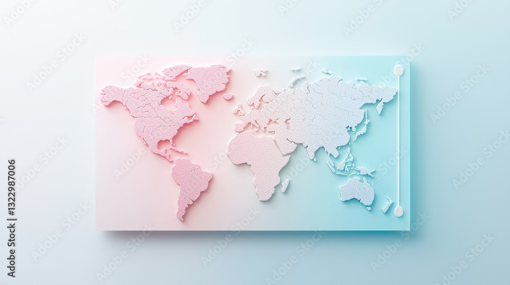 Aufkleber world maps with heat maps gradients: a world map with a gradient representing population density, il