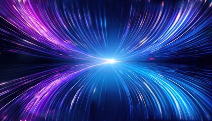 Obraz premium Mesmerizing blue and purple light display flowing in a fiber optic inspired abstract background