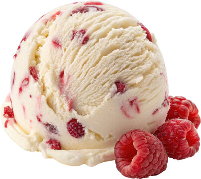 A Tempting Scoop of White Chocolate Raspberry Ice Cream  a Delectable Frozen Delight for Summer