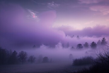 Enchanting Violet Mist with Enigmatic Haze and Dreamlike Ambiance