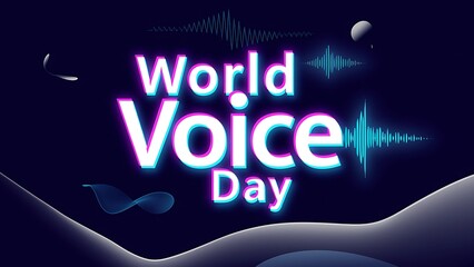 World Voice Day banner design in vector format, featuring creative typography and vibrant visuals. A professional and modern layout highlighting the power of voice with a sleek and engaging design 004