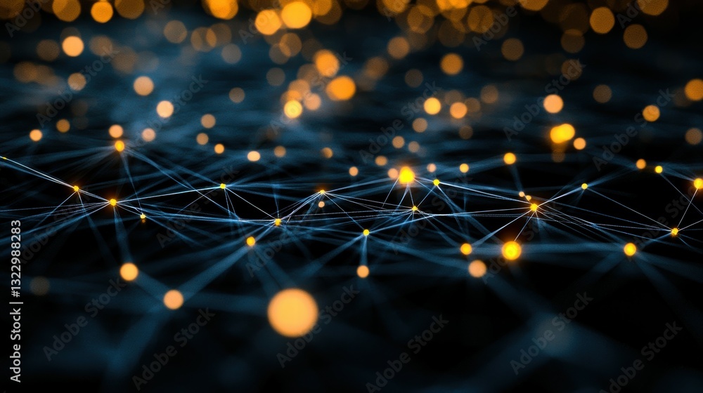Aufkleber abstract energy grid connected to multiple renewable sources in motion