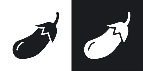 Aubergine icons pack in solid style