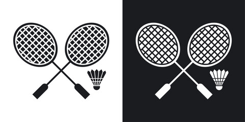 Badminton icons pack in solid style