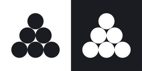 Ball pile icons pack in solid style