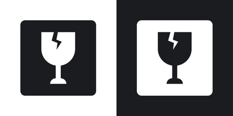 Box fragile icons pack in solid style