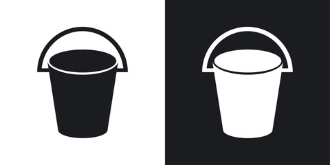 Bucket icons pack in solid style