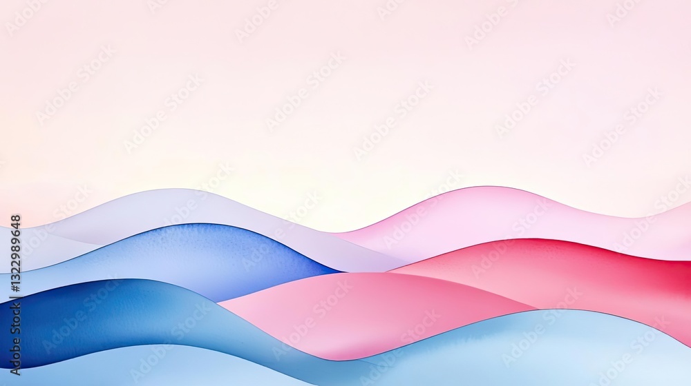 Aufkleber digital watercolor painting abstract background concept. abstract waves in pastel colors create a ca