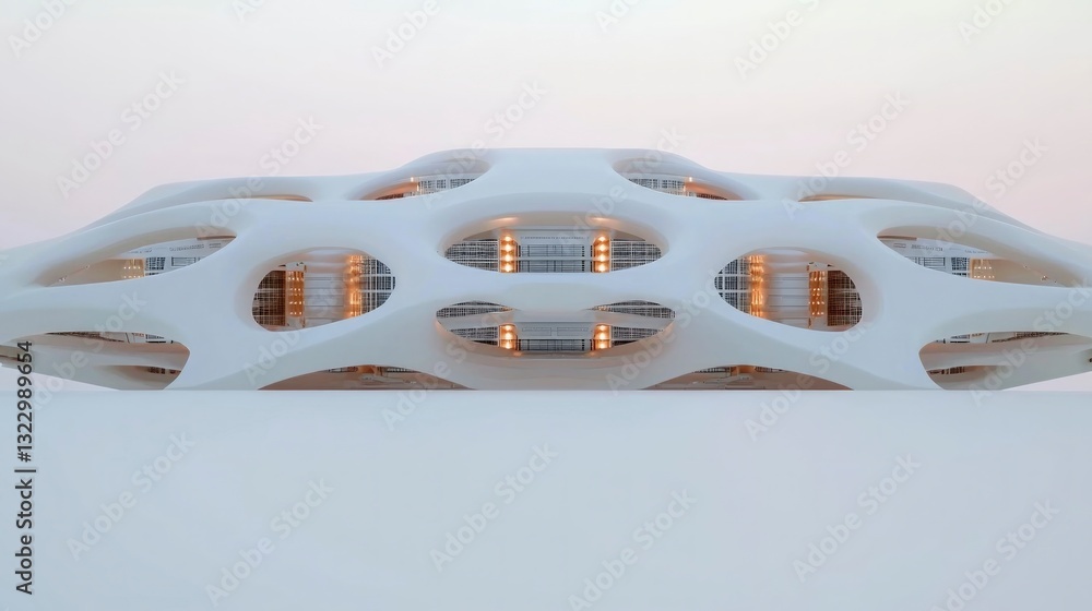 Poster futuristic building model architectural design 3d render ai generated