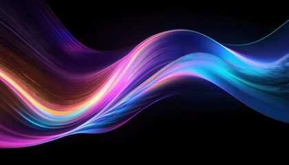 Obraz premium Colorful wave of holographic light smoothly transitioning and flowing through a spectrum of colors