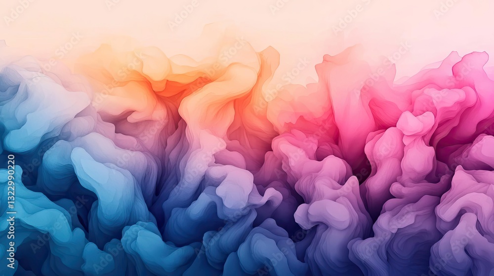 Poster digital watercolor painting abstract background concept. vibrant abstract background with colorful f