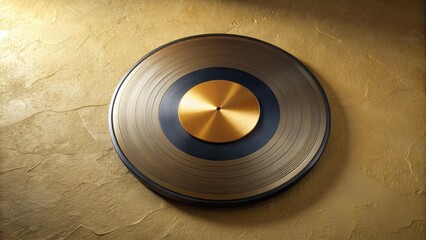 Obraz premium A Luxurious Golden Disc on a Textured Background, Representing Achievement and Success