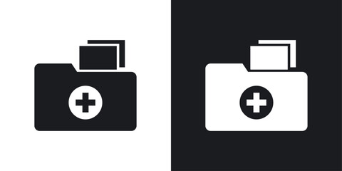 File medical icons pack in solid style