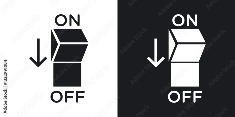 Poster light switch off icons pack in solid style