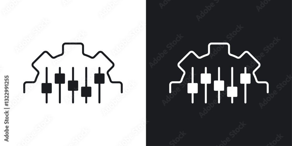 Poster mass customization icons pack in solid style