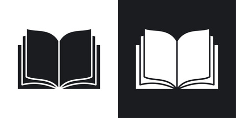 Open Book icons pack in solid style