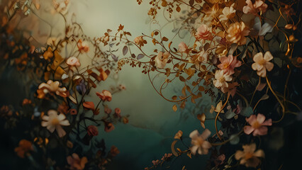 Vintage Floral Swirls Background