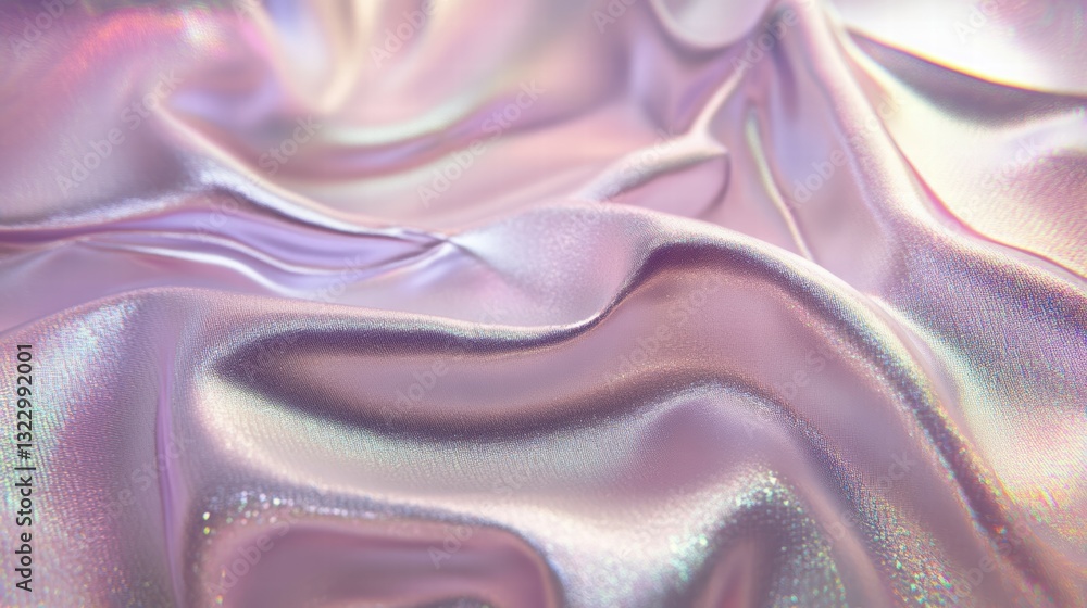 Poster pearlescent fabric texture with shimmering highlights and soft waves