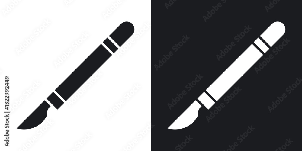 Poster scalpel icons pack in solid style