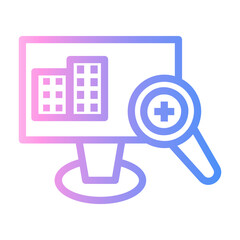 search hospital Line Gradient Icon