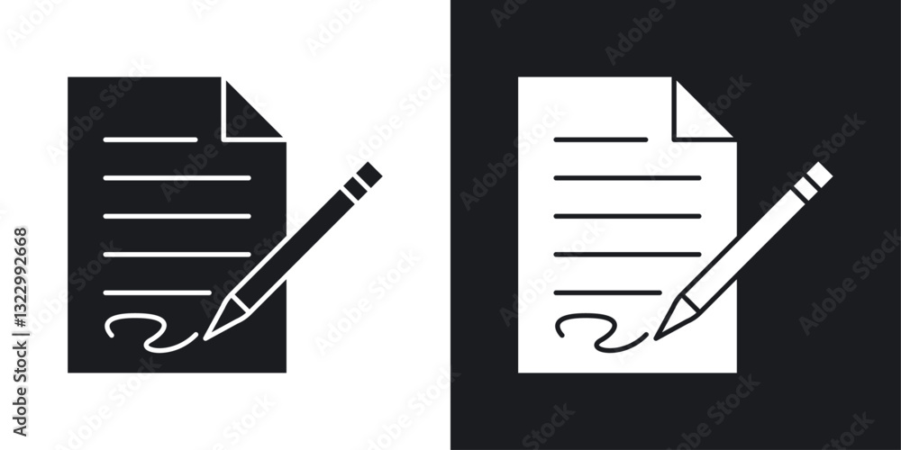 Poster signature file icons pack in solid style
