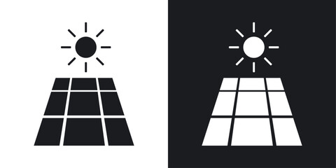 Solar panel icons pack in solid style