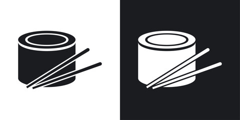 Sushi icons pack in solid style