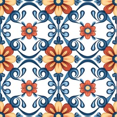 Intricate folk ethnic patterns daidido style seamless design cultural art vibrant colors decorative textile