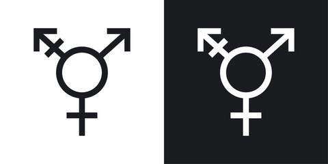 Transgender icons pack in solid style