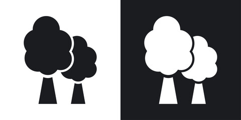 Trees icons pack in solid style