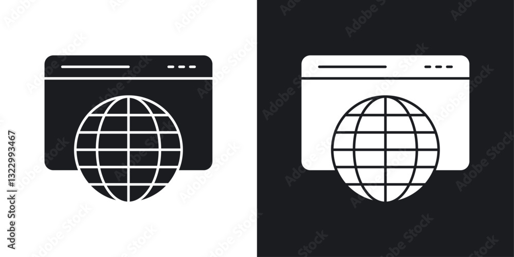 Poster website ui design icons pack in solid style