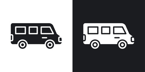 Van icons pack in solid style