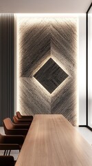 Modern office interior with wooden conference 