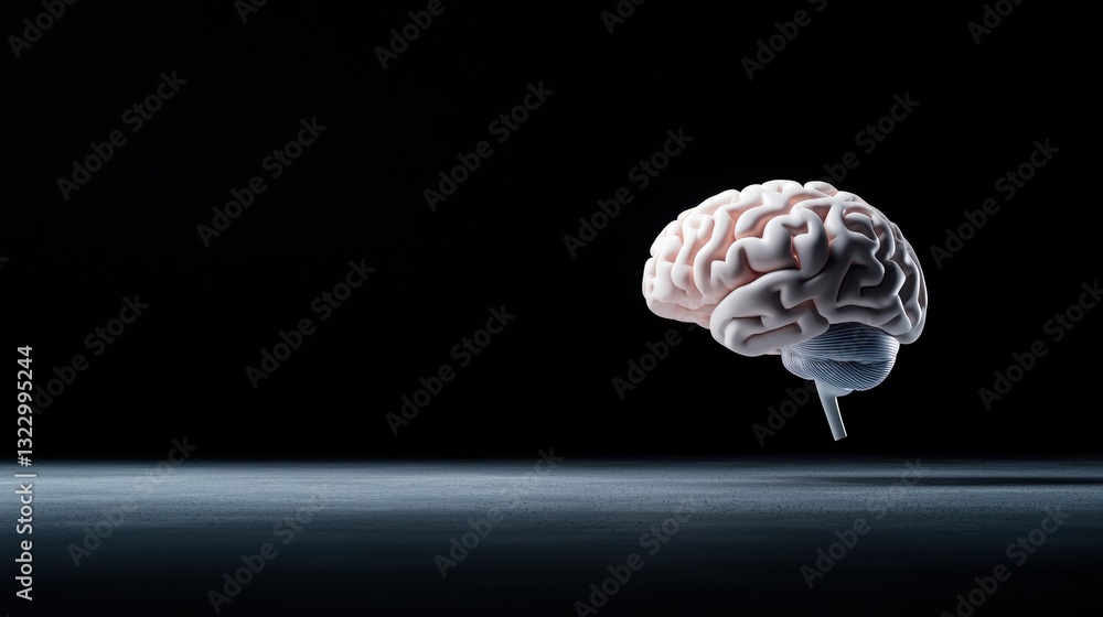 Aufkleber abstract brain or ai icon: holographic projection of a human brain rotating in space, representing n